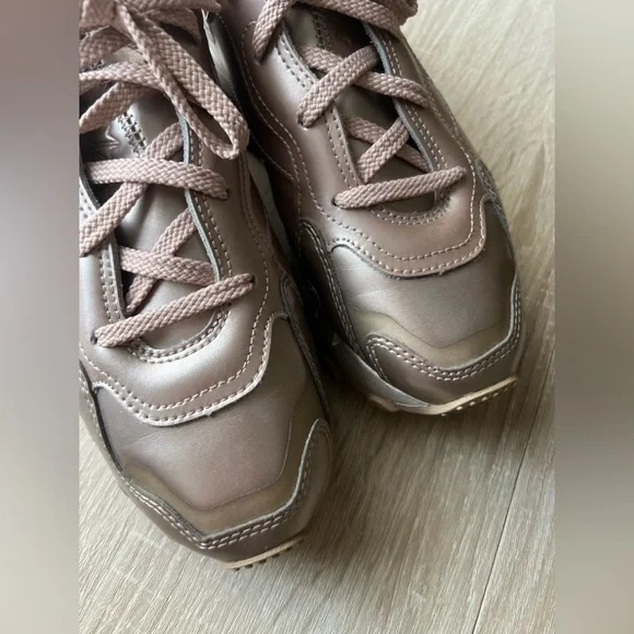 Reebok Rose Gold Metallic Sneakers CardiB Leather Platforms Y2K Chunky Size 8.5 - Picture 4 of 14